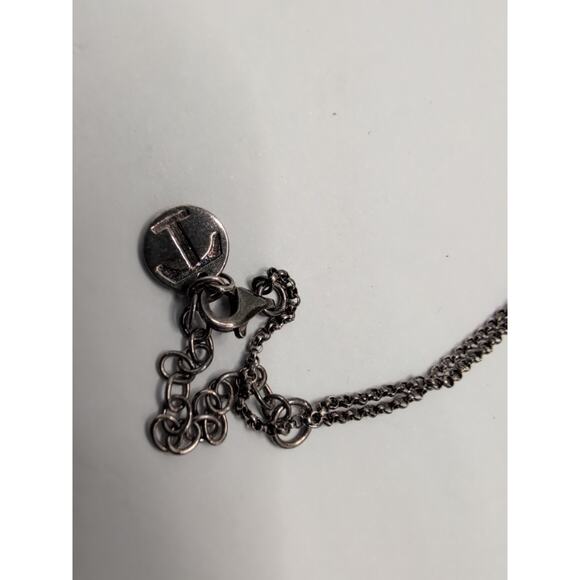 Signed Talbots Rose Quartz 925 Sterling Silver Necklace Size 16” Tarnished - Picture 5 of 5